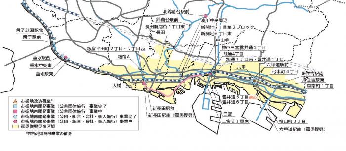 新長田駅南地区の位置図